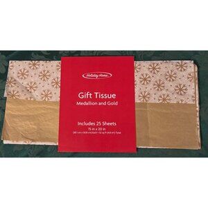 holiday tissue paper 25 sheets Gold snowflakes
